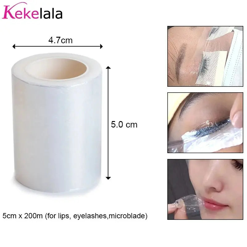 200m Clear Makeup Film for Lip, Eyebrow Tattoo, and Lash Perm - Trendy Tags Store