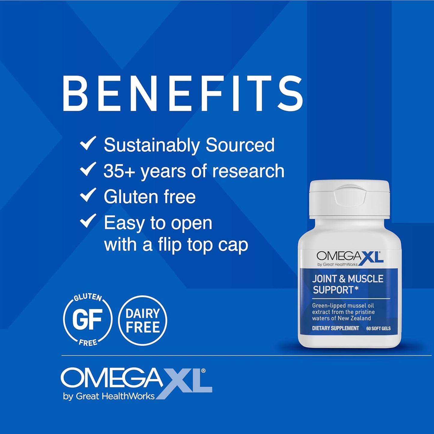 OmegaXL Joint Support Supplement - Natural Muscle/Immune Support, 60 Softgels (2 Pack) & VitaminXL D3 High Potency Daily Vitamin D 5000 IU 125mcg Supplement (30 Softgels)