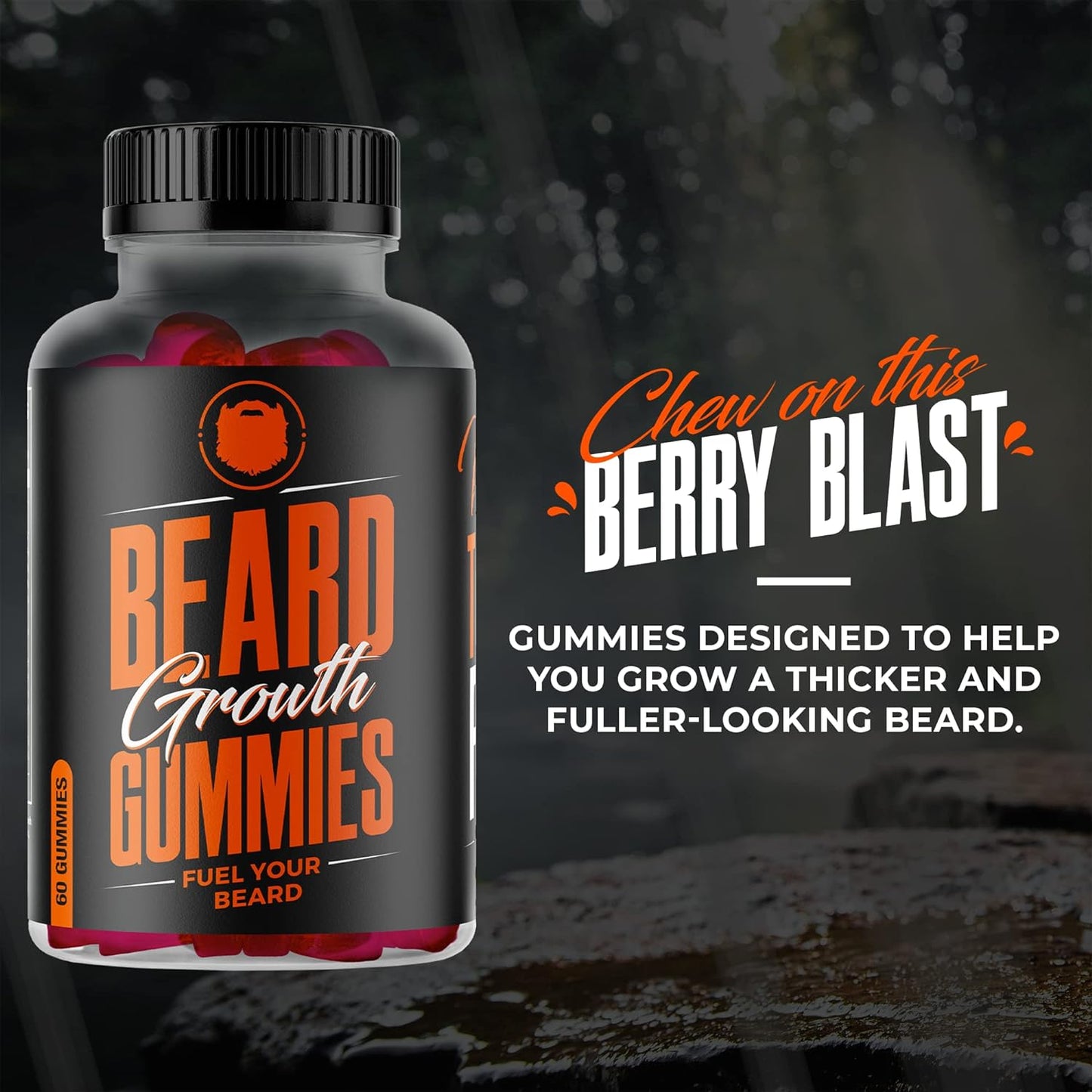 Wild Willies Beard Growth Gummies Supplement Grow Fuller & Thicker Beard - 60 Gummies