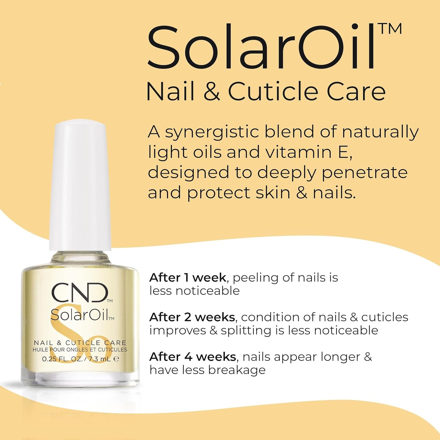 CND Solar Oil Cuticle Oil, Natural Blend Of Jojoba, Vitamin E, Rice Bran and Sweet Almond Oils, Moisturizes and Conditions Skin