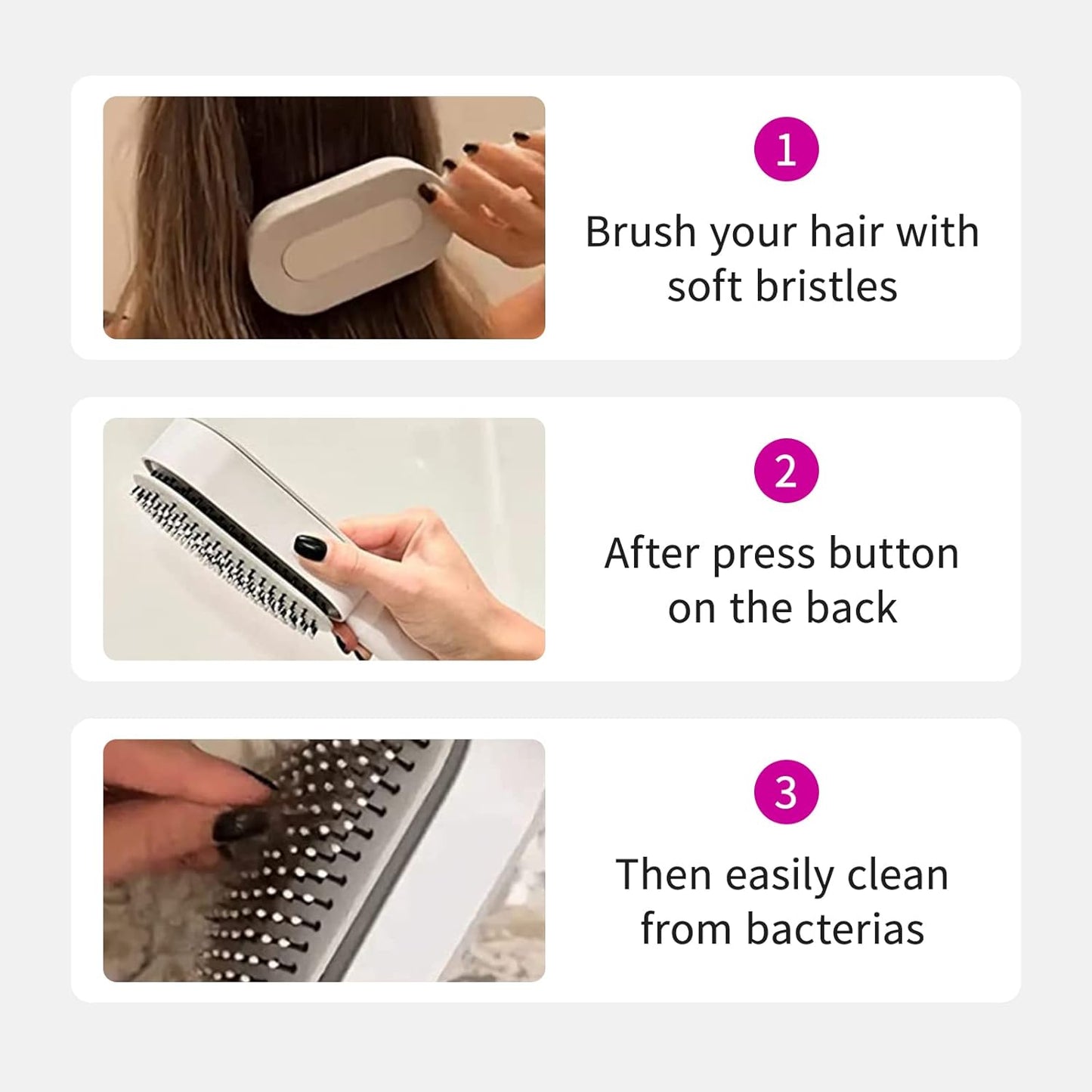 Self Cleaning Detangling Hair Brush and Massager for all type of Hairs