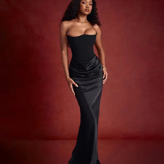 Elegant Strapless Sexy Dress: Command the Spotlight! Trendy Tags Store