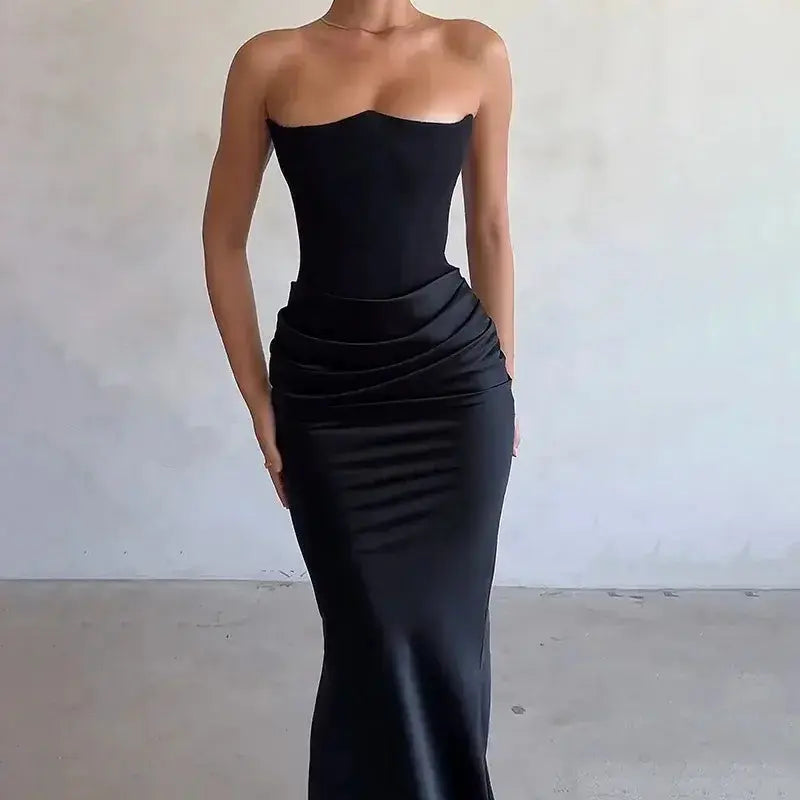 Elegant Strapless Sexy Dress: Command the Spotlight! Trendy Tags Store