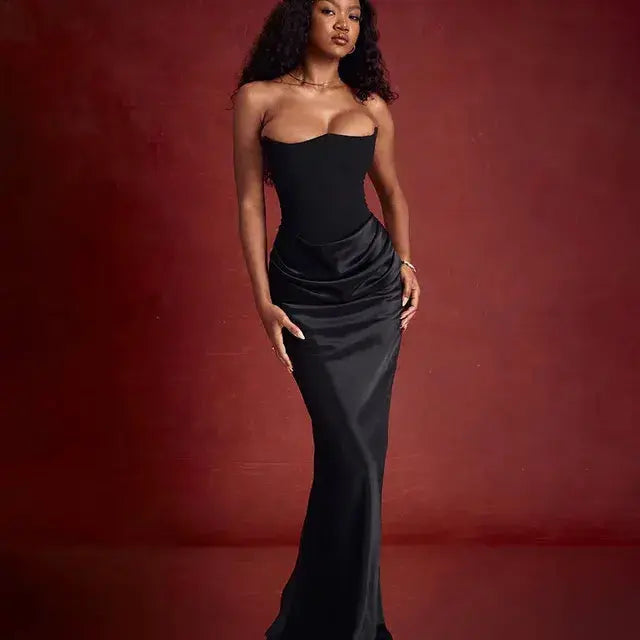 Elegant Strapless Sexy Dress: Command the Spotlight! Trendy Tags Store