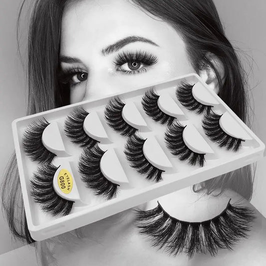 5 Pairs Mink Eyelashes 3D Faux Lashes