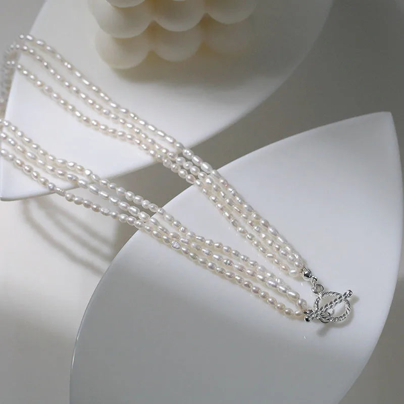 Amaiyllis Three Layer OT Buckle Pearl Necklace