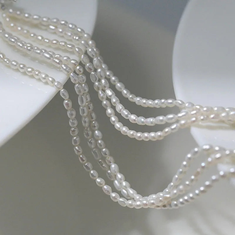 Amaiyllis Three Layer OT Buckle Pearl Necklace