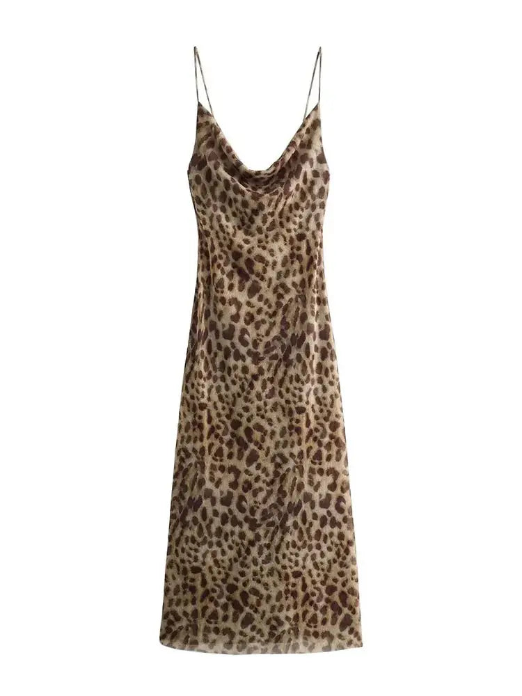 Leopard Print Swing Dress - Trendy Tags Store