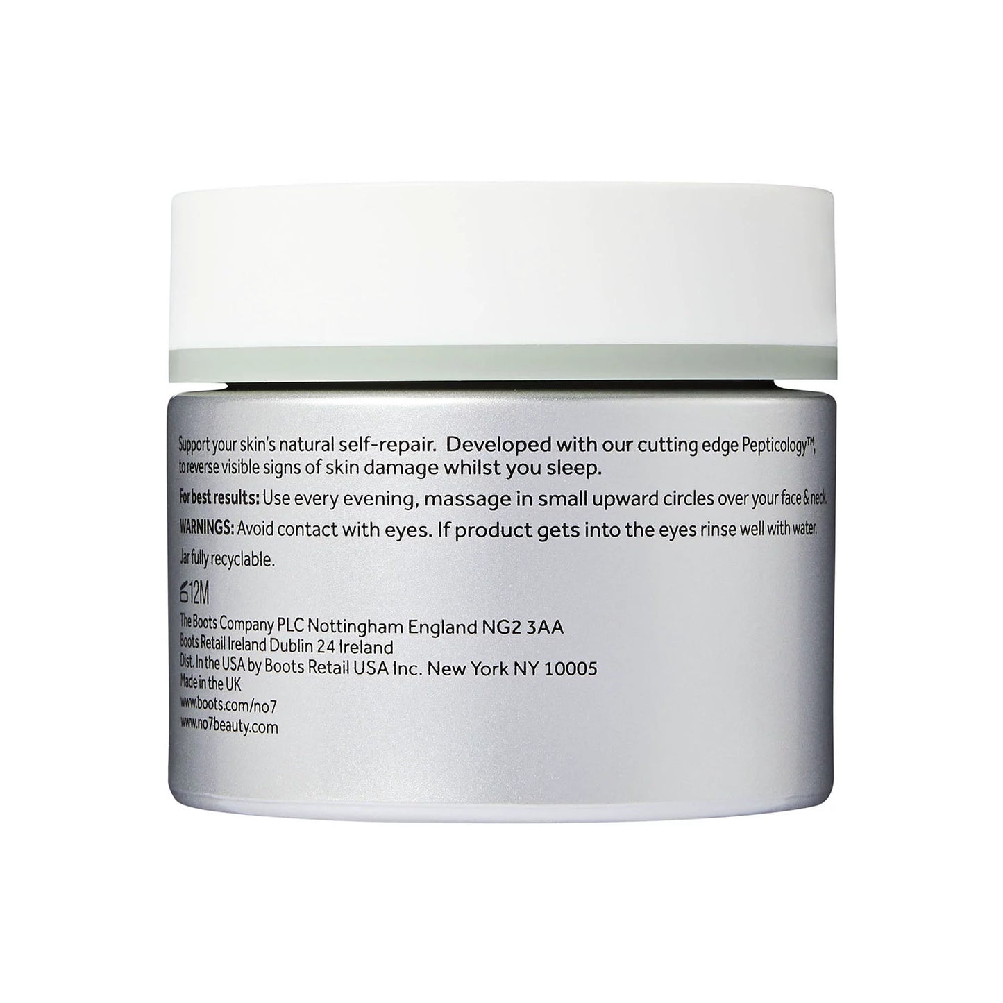 No7 Future Renew Damage Reversal Night Cream Face Moisturizer with Pepticology Peptides, 1.69 oz