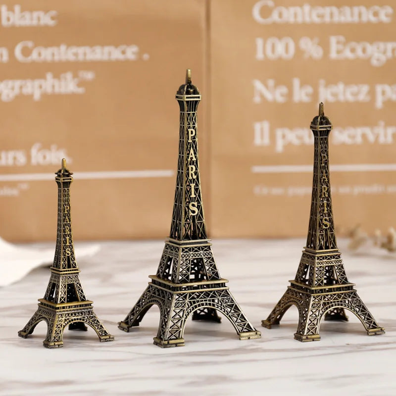 Bronze Paris Eiffel Tower Metal Crafts Home Decoration Vintage Model