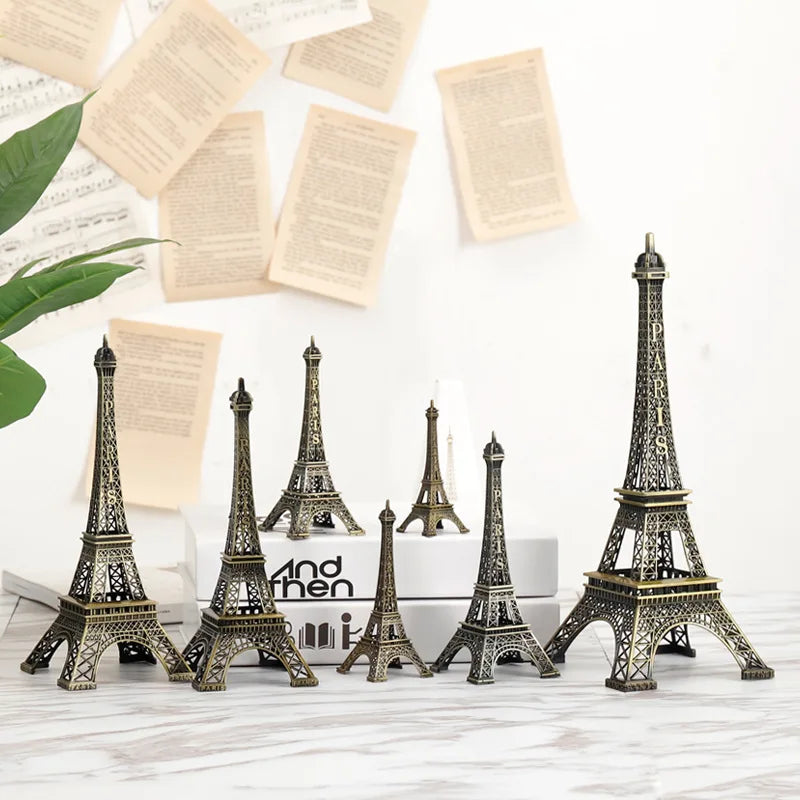 Bronze Paris Eiffel Tower Metal Crafts Home Decoration Vintage Model