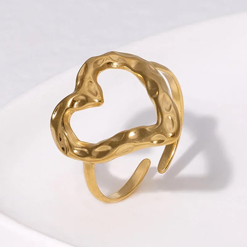 Gold Plated Personality Rings For Women Adjustable