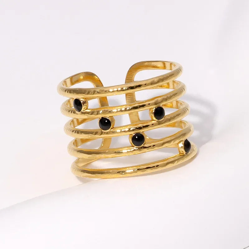 Gold Plated Personality Rings For Women Adjustable