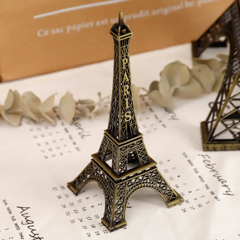 Bronze Paris Eiffel Tower Metal Crafts Home Decoration Vintage Model