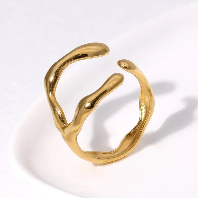 Gold Plated Personality Rings For Women Adjustable