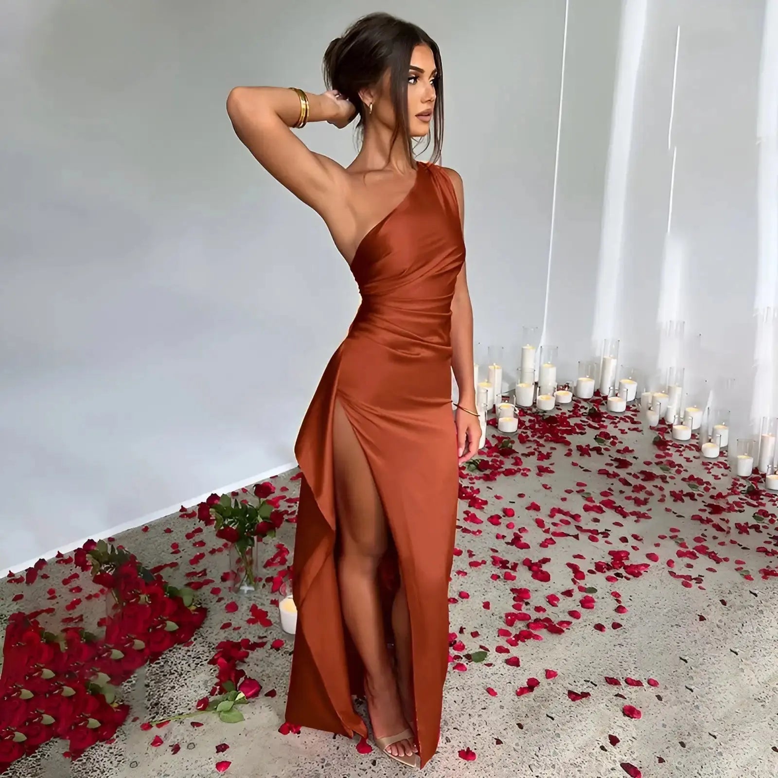 Satin Split Dress: Effortless Elegance Trendy Tags Store