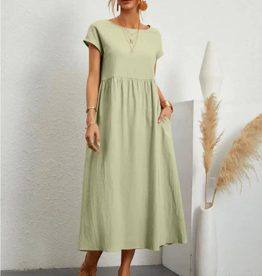 Vintage Cotton Linen Dress - Trendy Tags Store