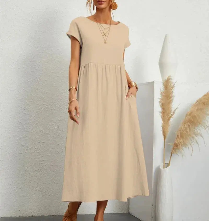 Vintage Cotton Linen Dress - Trendy Tags Store