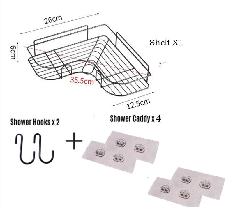 Bathroom/Kitchen Corner Shelf Household Tripod