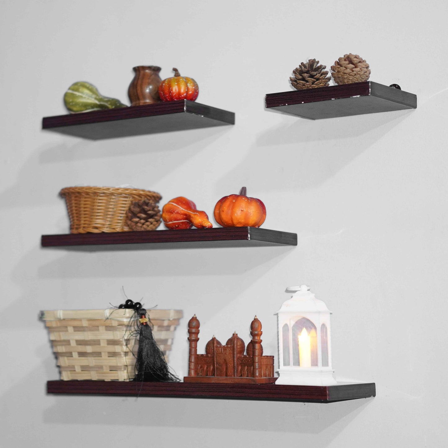 Wall Mounted White & Black Floating Shelves